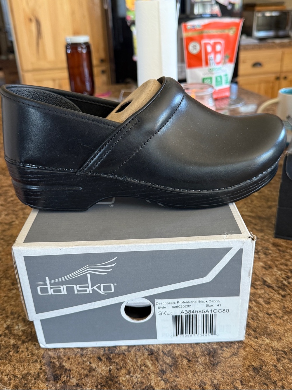 Dansko Black Leather Nursing Clog